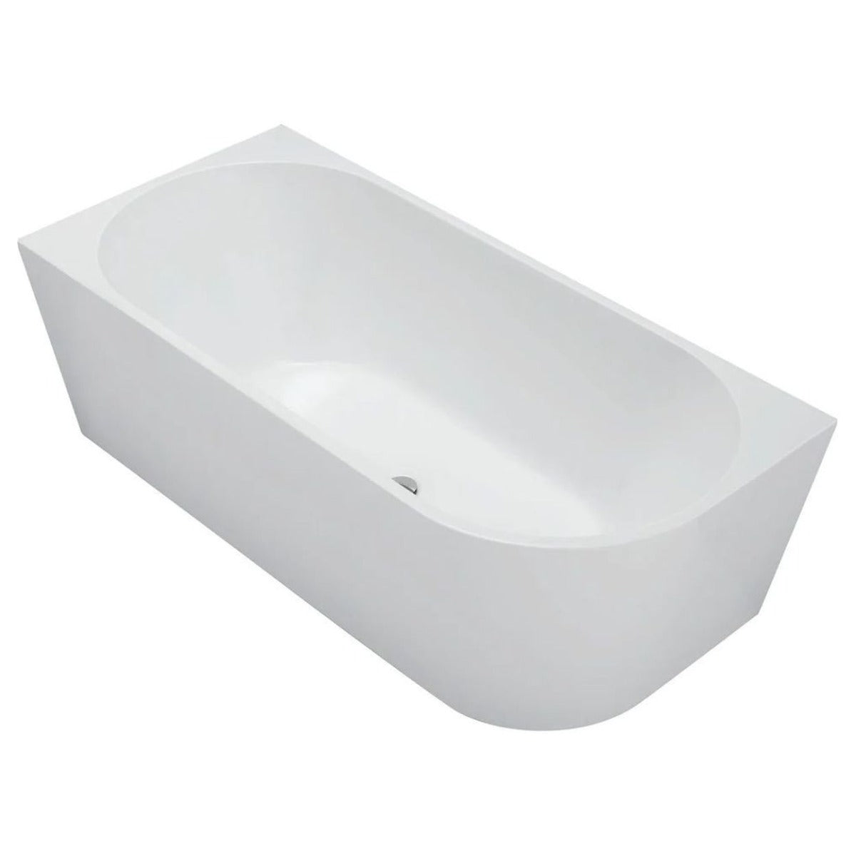 Auris 1400mm Corner Back to Wall Bathtub in Gloss White - Left Side Corner