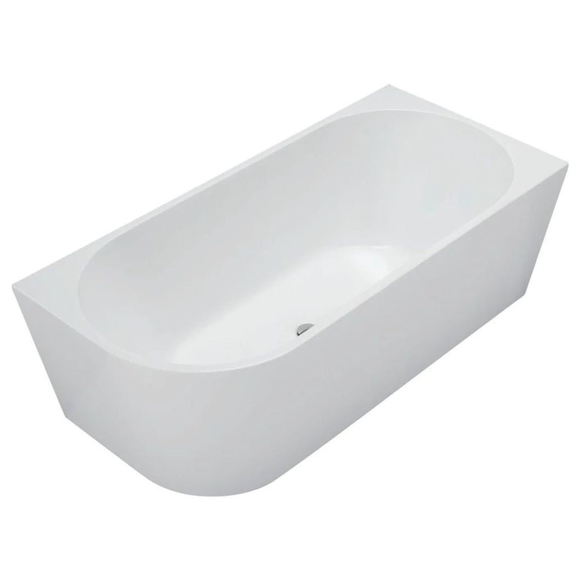 Auris 1400mm Corner Back to Wall Bathtub in Matte White - Right Side Corner