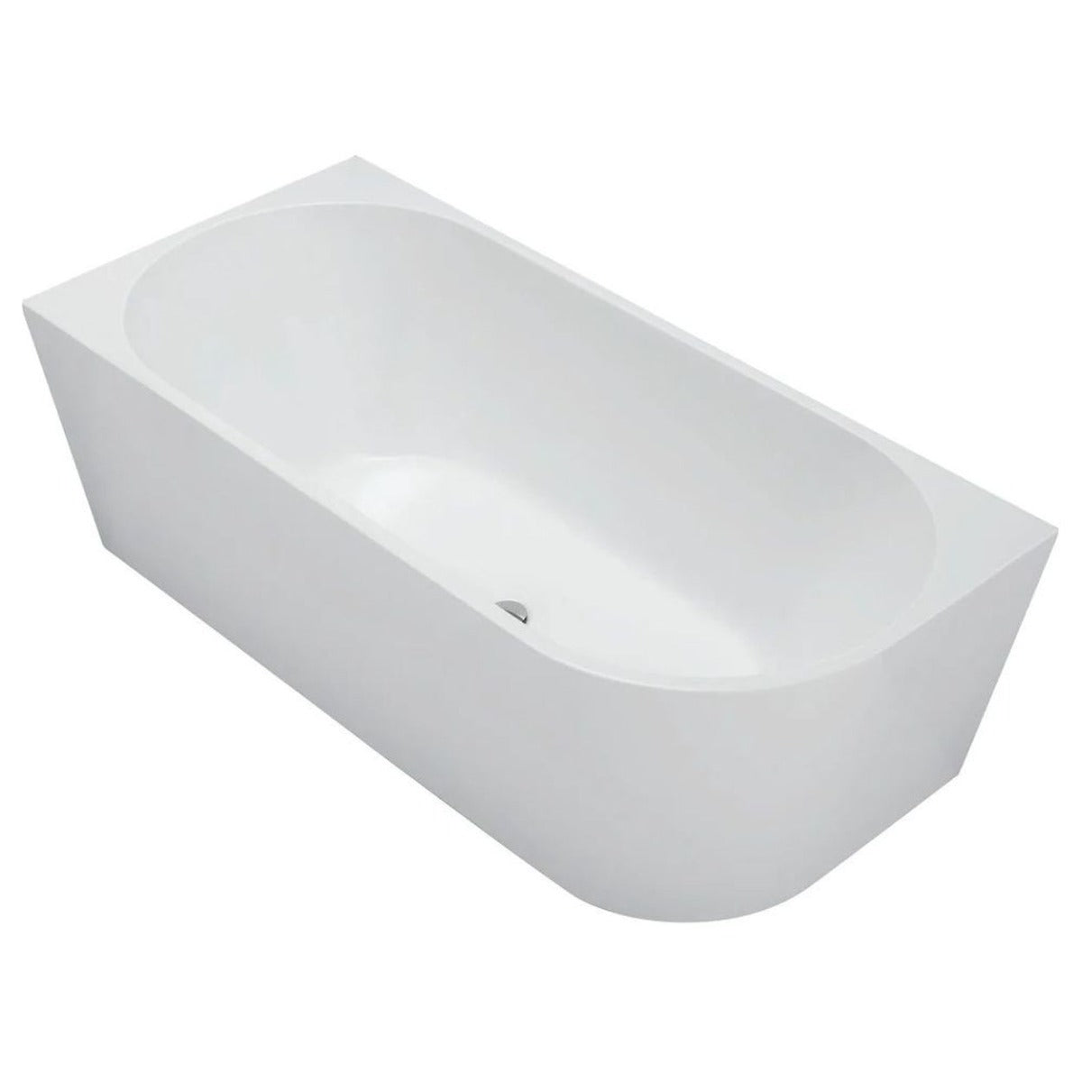 Auris 1500mm Corner Back to Wall Bathtub in Matte White - Left Side Corner