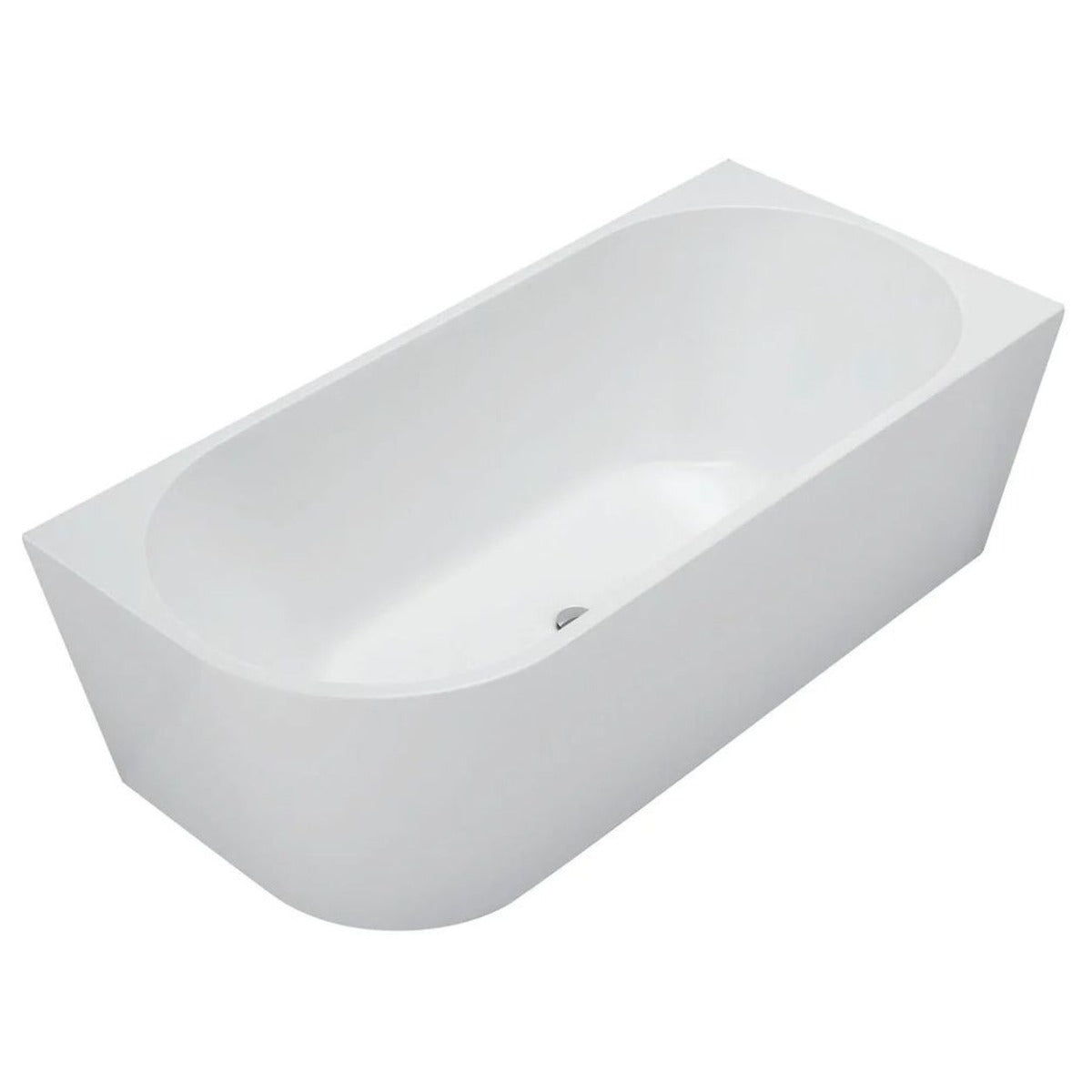 Auris 1500mm Corner Back to Wall Bathtub in Gloss White - Right Side Corner