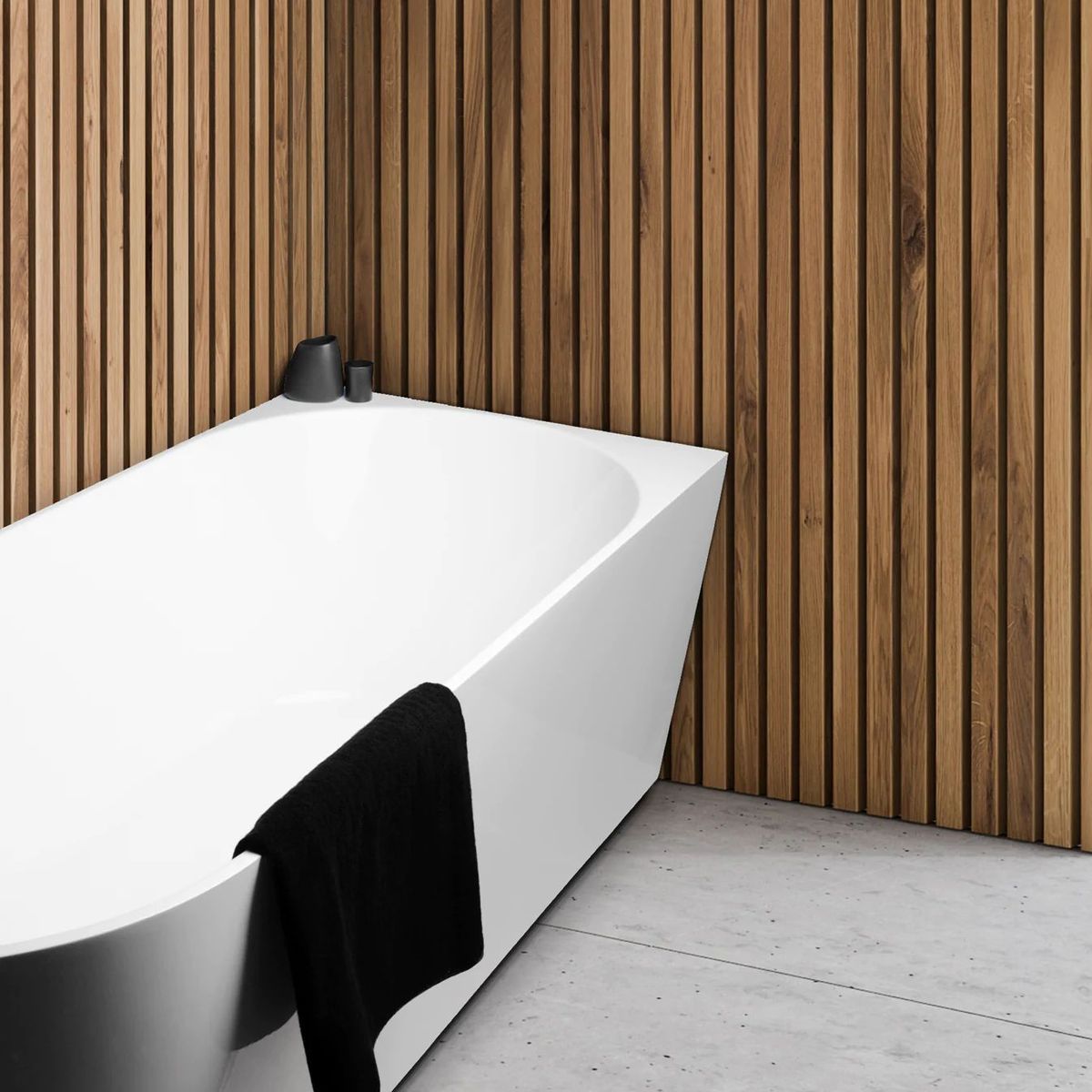 Auris 1500mm Corner Back to Wall Bathtub in Gloss White - Right Side Corner