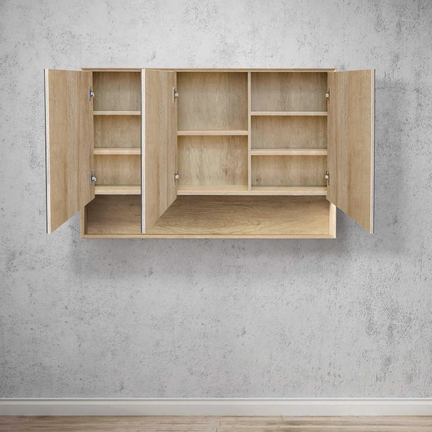 Byron 1200 Wall-Hung Shaving Cabinet Natural Oak