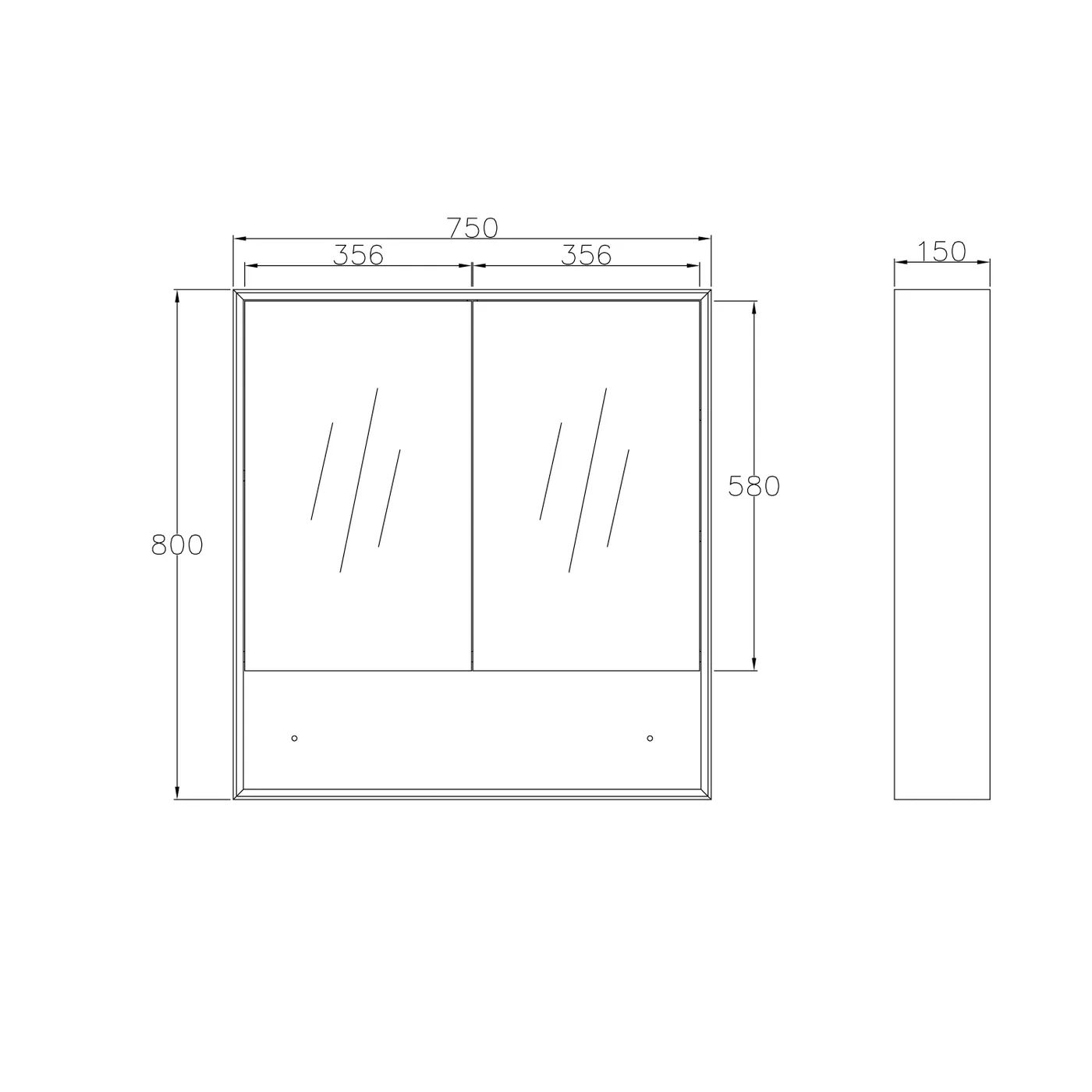 Byron 750 Wall-Hung Shaving Cabinet Natural Oak