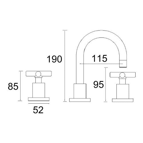Waterpoint Ceramic Disc Basin Set Chrome