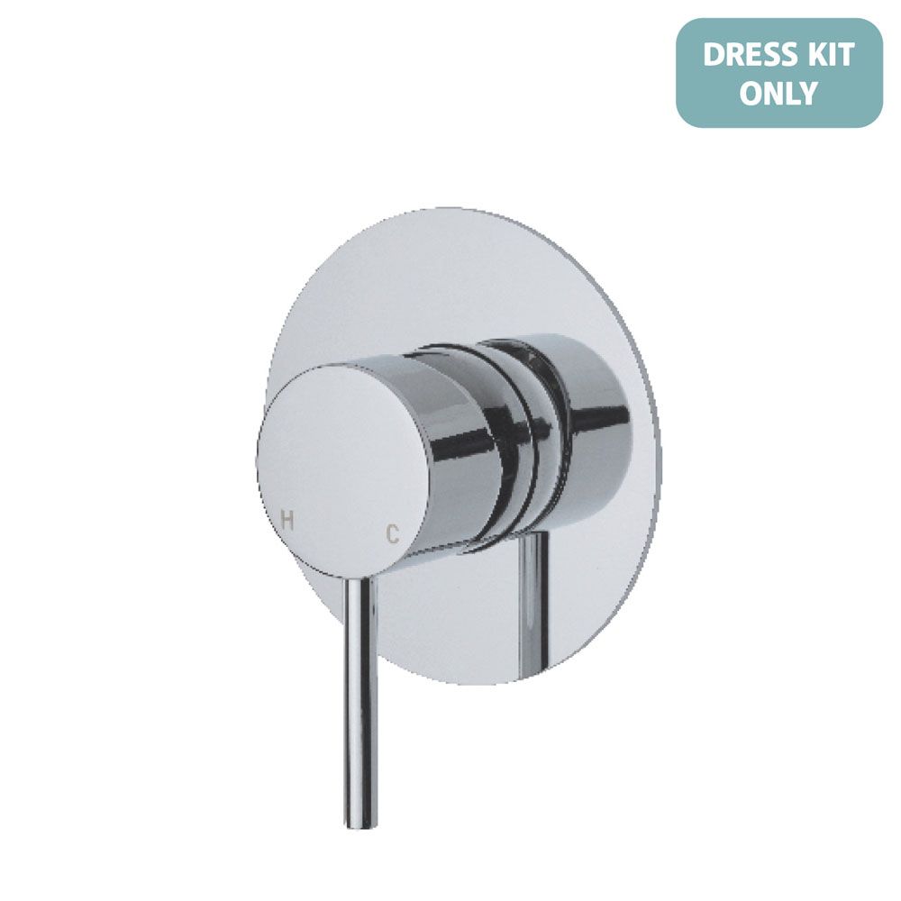 Kaya Wall Mixer Dress Kit, Large Round Plate, Chrome