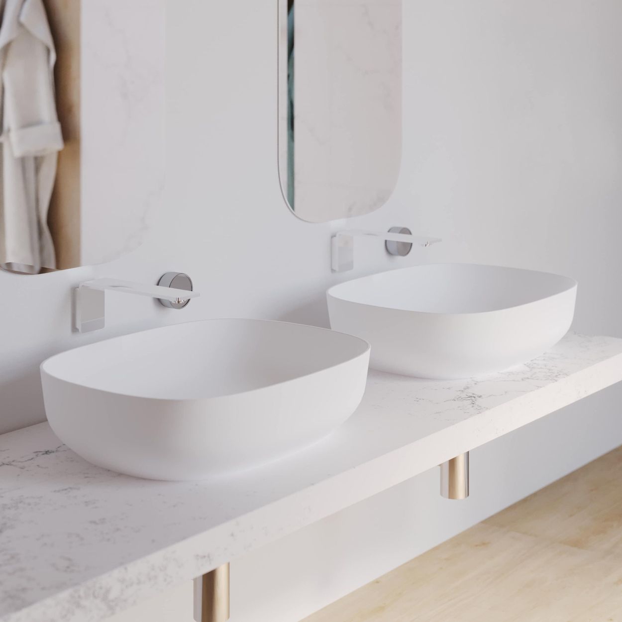 Domus Living Moderno Above Counter Basin in Matte White