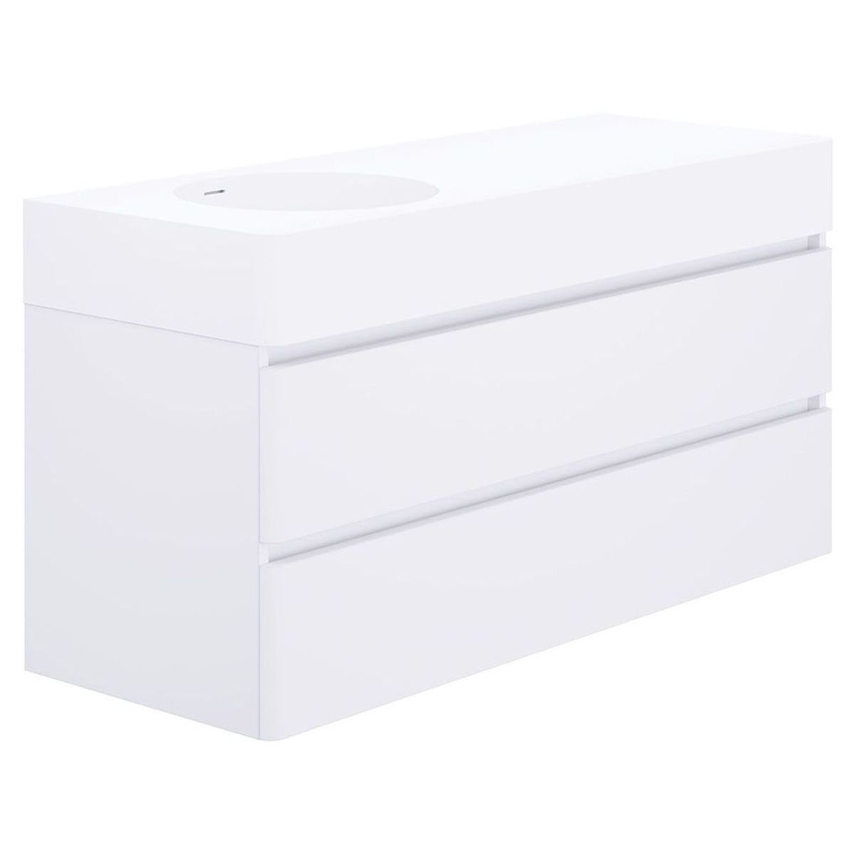 Encanto 1200 Left Bowl Wall Hung Vanity - Ultra White Matt