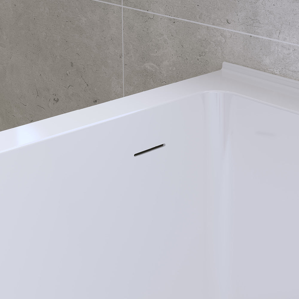 Sentor Right-Hand Acrylic Corner Bath with Overflow, 1650mm