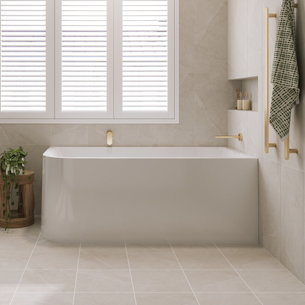 Hustle Left-Hand Multi-Fit Acrylic Bath with Overflow, 1500mm