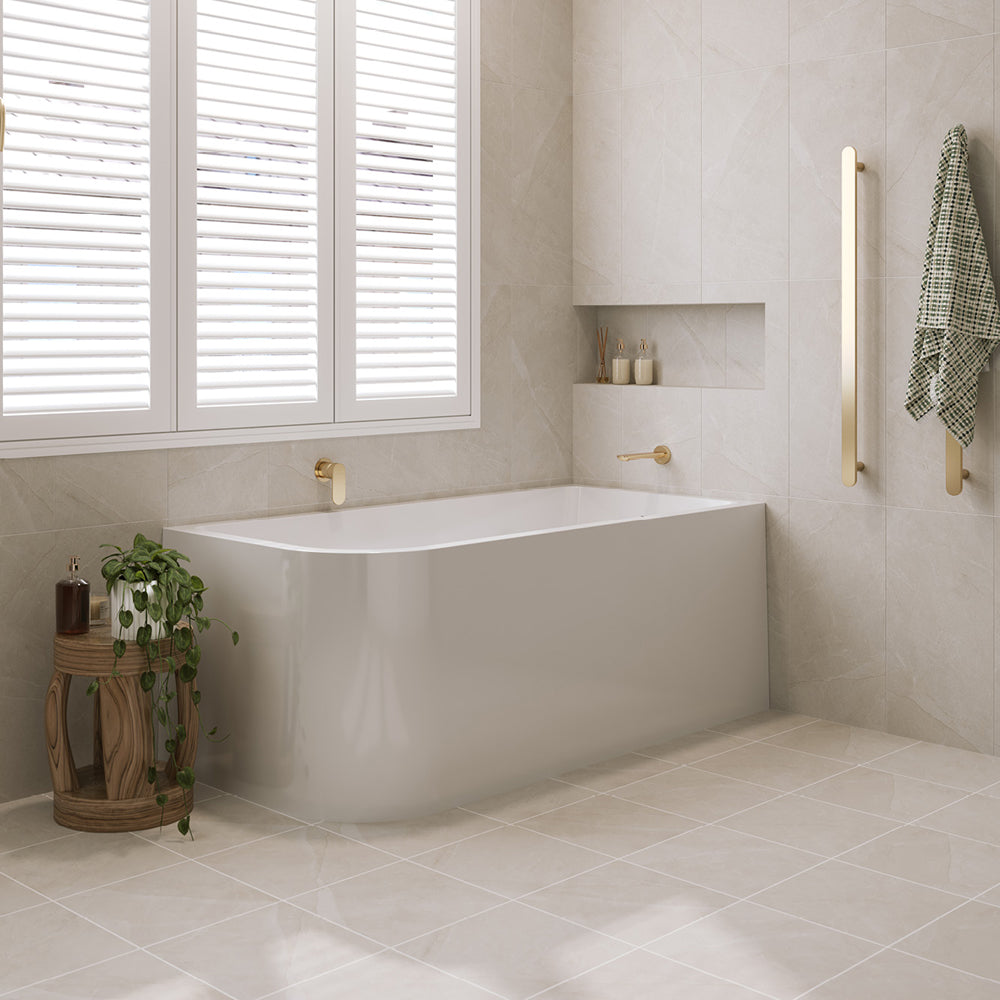 Hustle Left-Hand Multi-Fit Acrylic Bath with Overflow, 1500mm