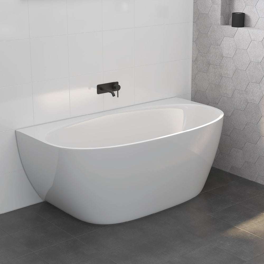 Keeto Back-To-Wall Acrylic Bath - 1500mm