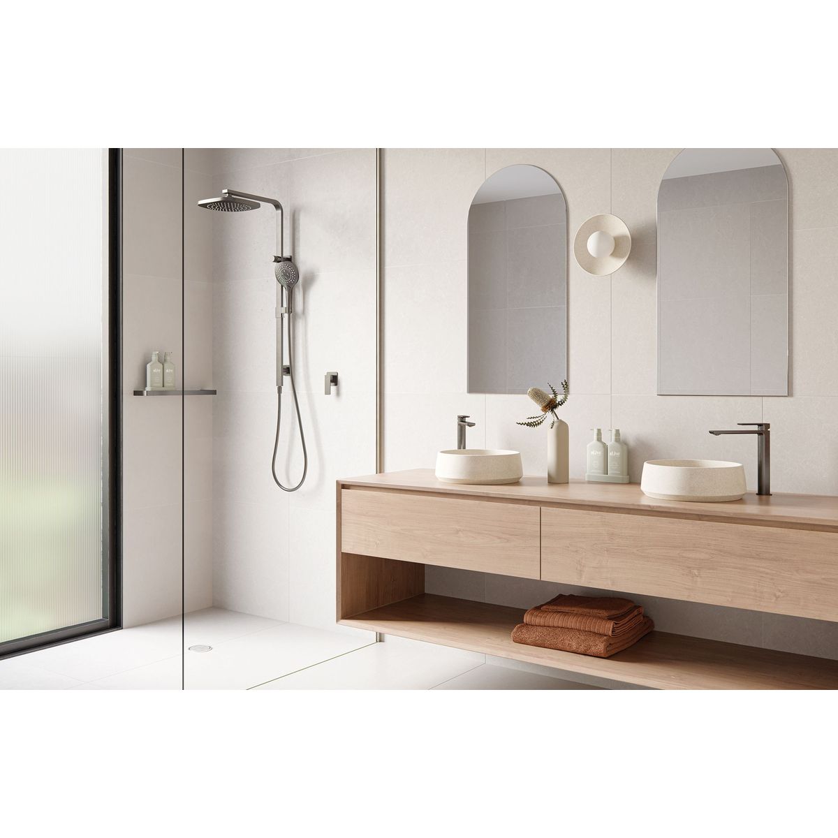 Gloss Shower Shelf - Brushed Gold