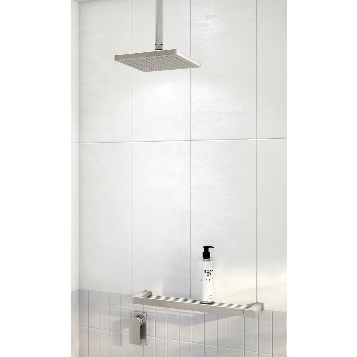 Gloss Shower Shelf - Brushed Nickel