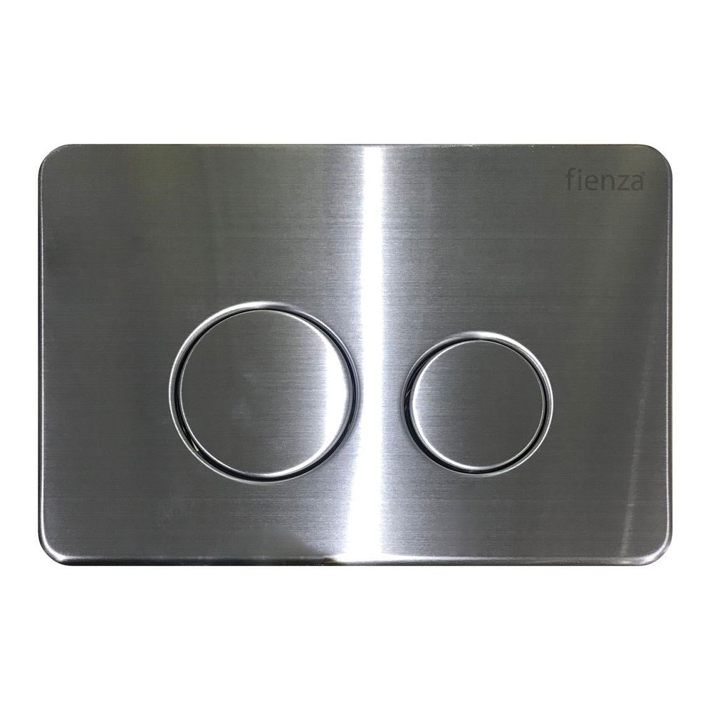 R&T Round Button Flush Plate, Brushed Stainless Steel
