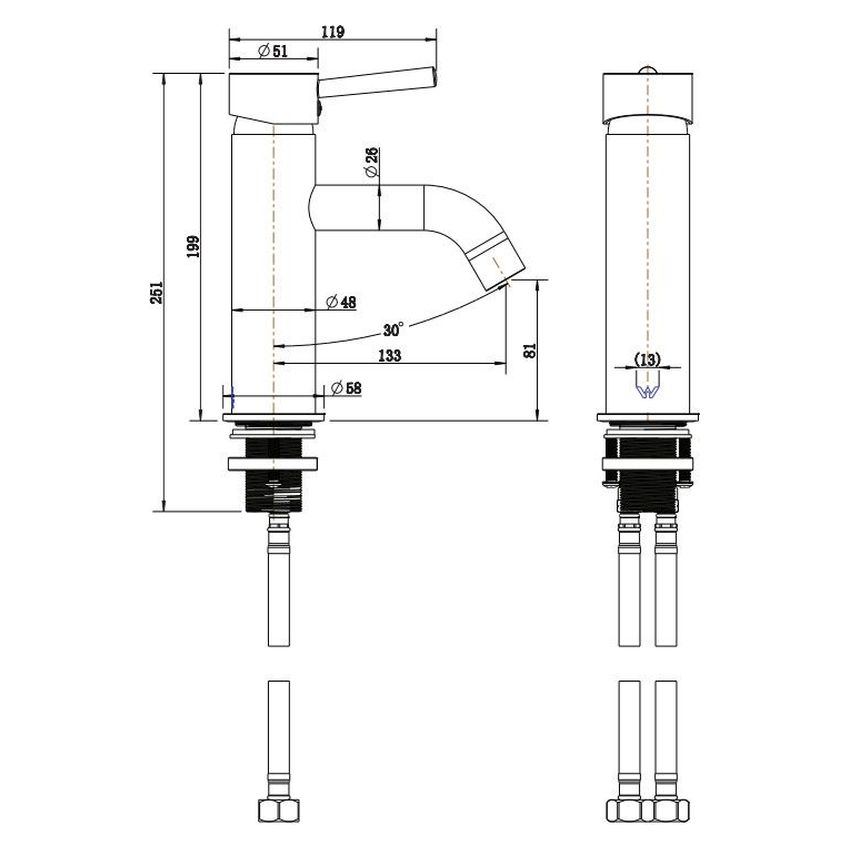 Bloom Basin Mixer in Chrome