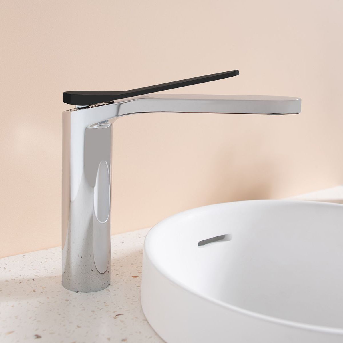 Liberty Basin Mixer in Matte Black & Chrome (Matte Black Electroplated)