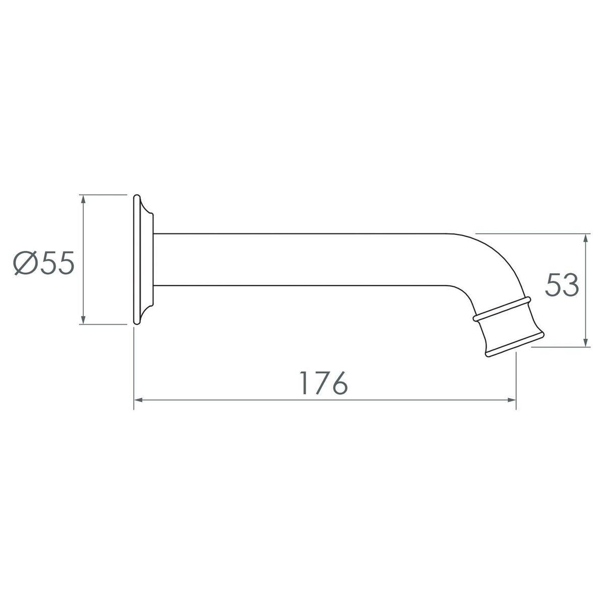 Eternal Wall Spout in Matte Black (Electroplated)