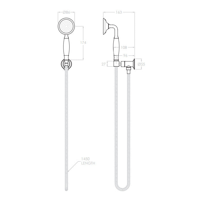 Eternal Hand Shower On Hook in Chrome