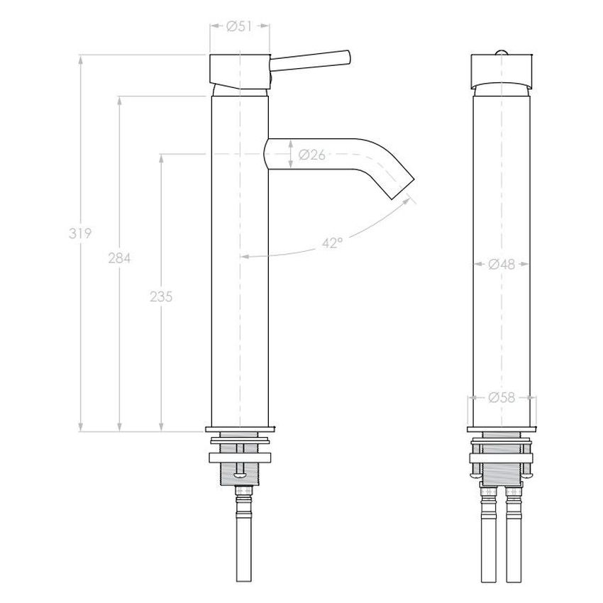 Bloom Extended Basin Mixer in Chrome