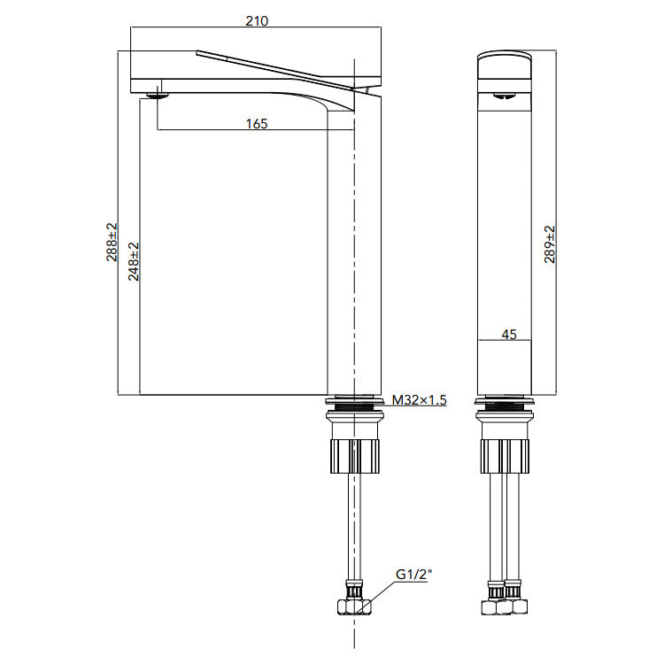Liberty Extended Basin Mixer in Chrome