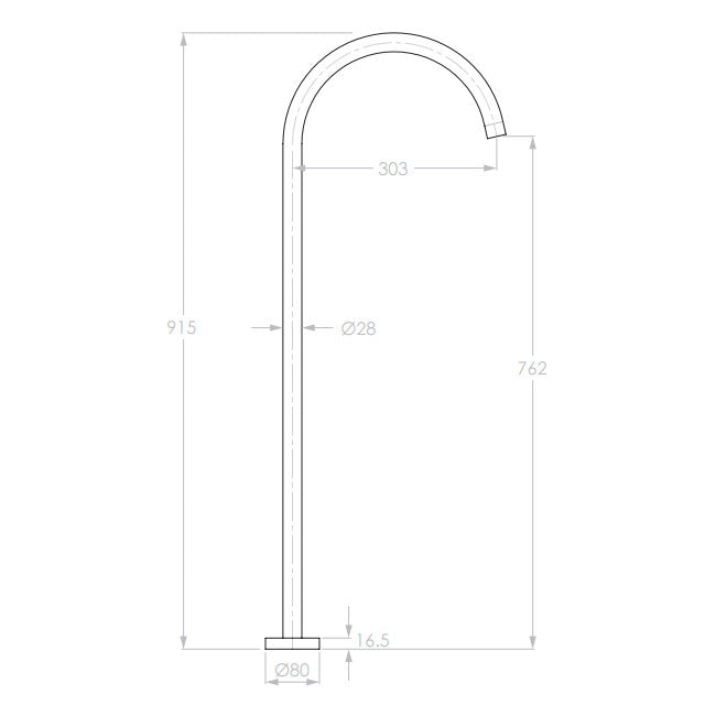 Soul Floor Spout in Matte Black (Electroplated)