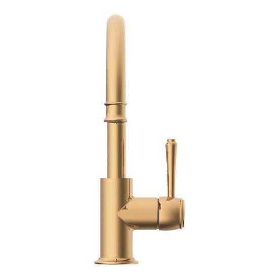 Eternal Gooseneck Basin Mixer in Brushed Brass (PVD)