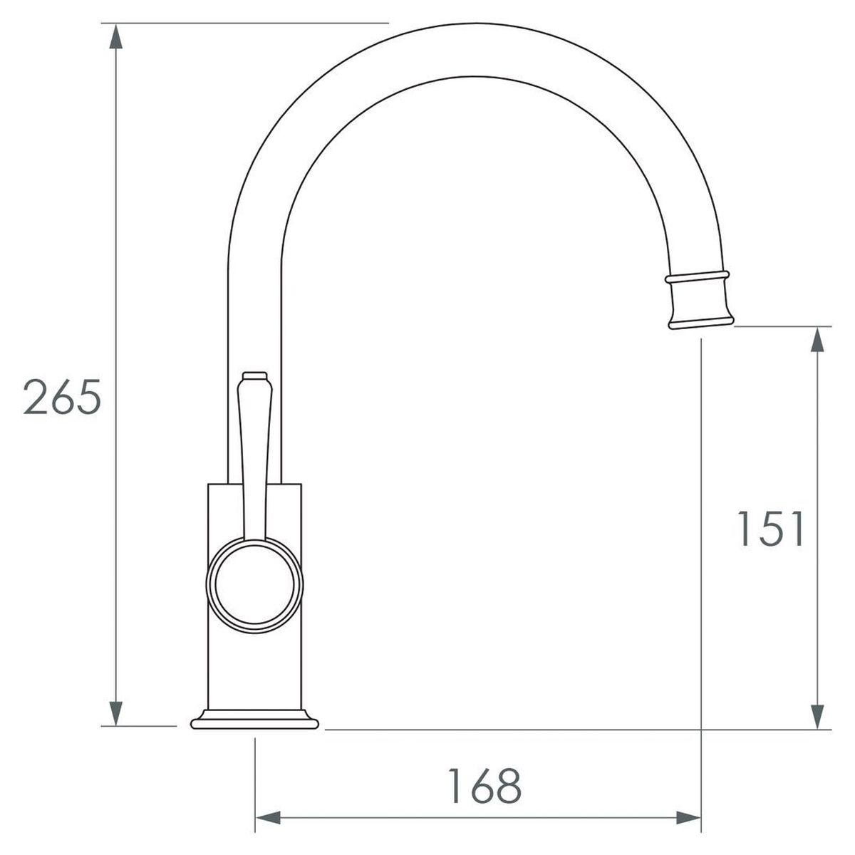 Eternal Gooseneck Basin Mixer in Brushed Brass (PVD)