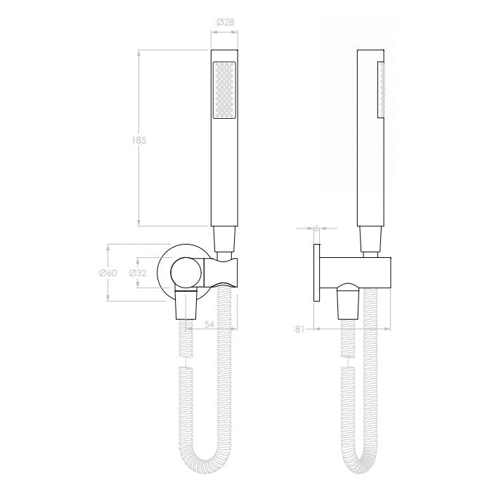 Bloom Hand Shower on Hook in Brushed Gunmetal (PVD)