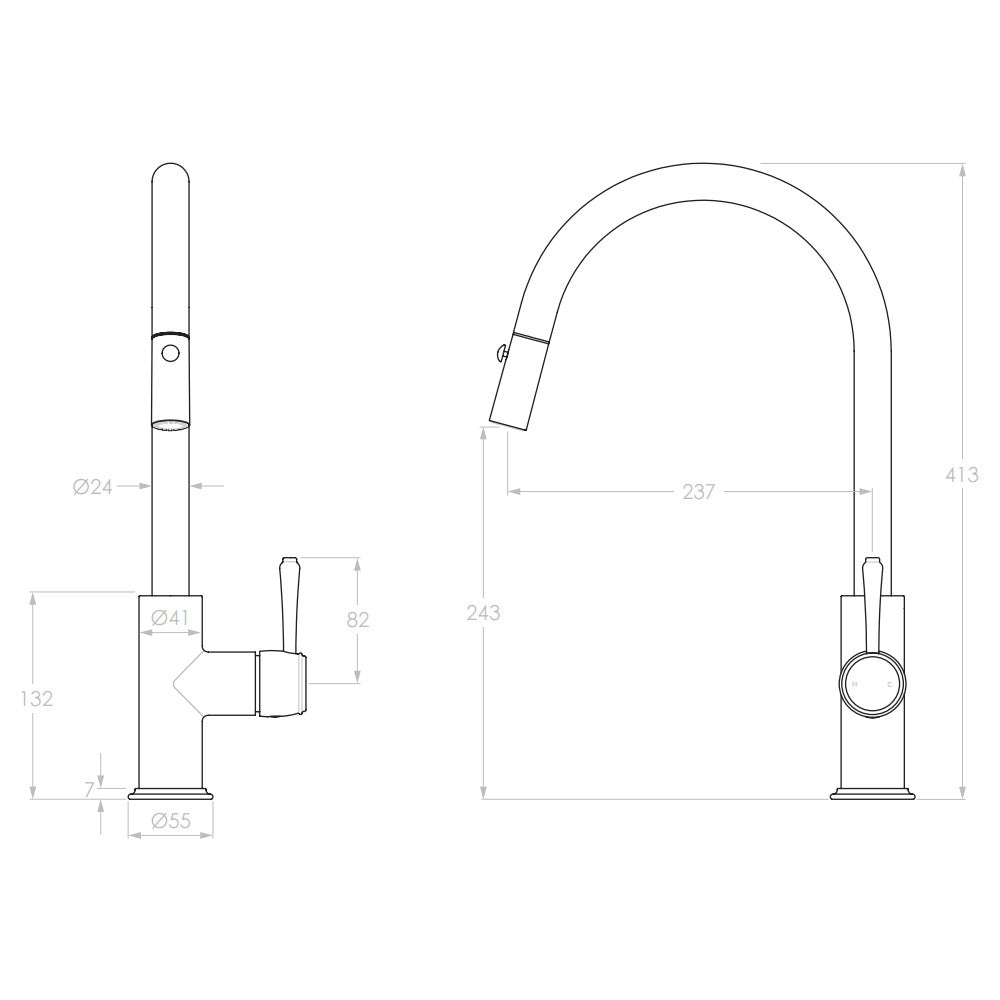 Eternal Pull Out Kitchen Mixer in Matte Black (Electroplated)