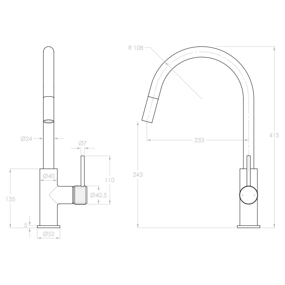 Soul Pull Out Sink Mixer in Chrome