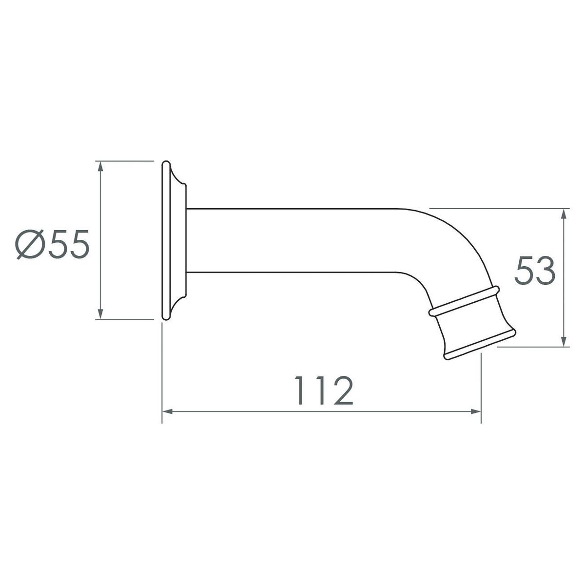 Eternal Mini Wall Spout in Matte Black (Electroplated)