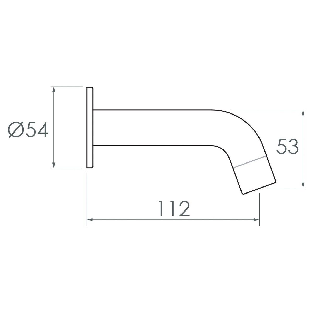 Soul Mini Wall Spout in Brushed Nickel (PVD)