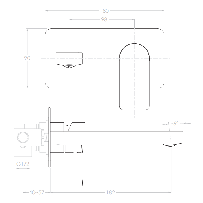 Cosmopolitan Wall Basin Set in Matte Black (Electroplated)
