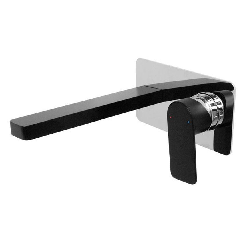 Cosmopolitan Wall Basin Set in Matte Black & Chrome