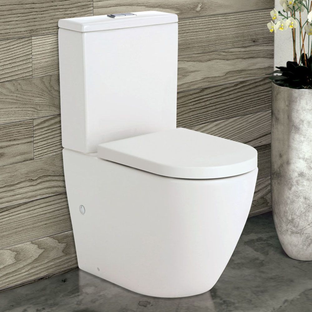 Koko Back-to-Wall Toilet Suite, Gloss White Seat - K002A