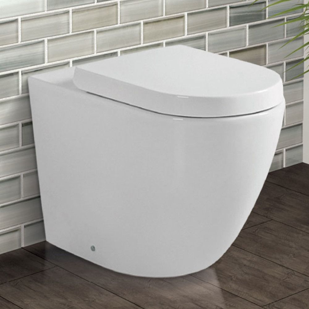 Koko Gloss White Wall-Faced Toilet Suite - Pan + Seat + R&T In-Wall Cistern, S-Trap