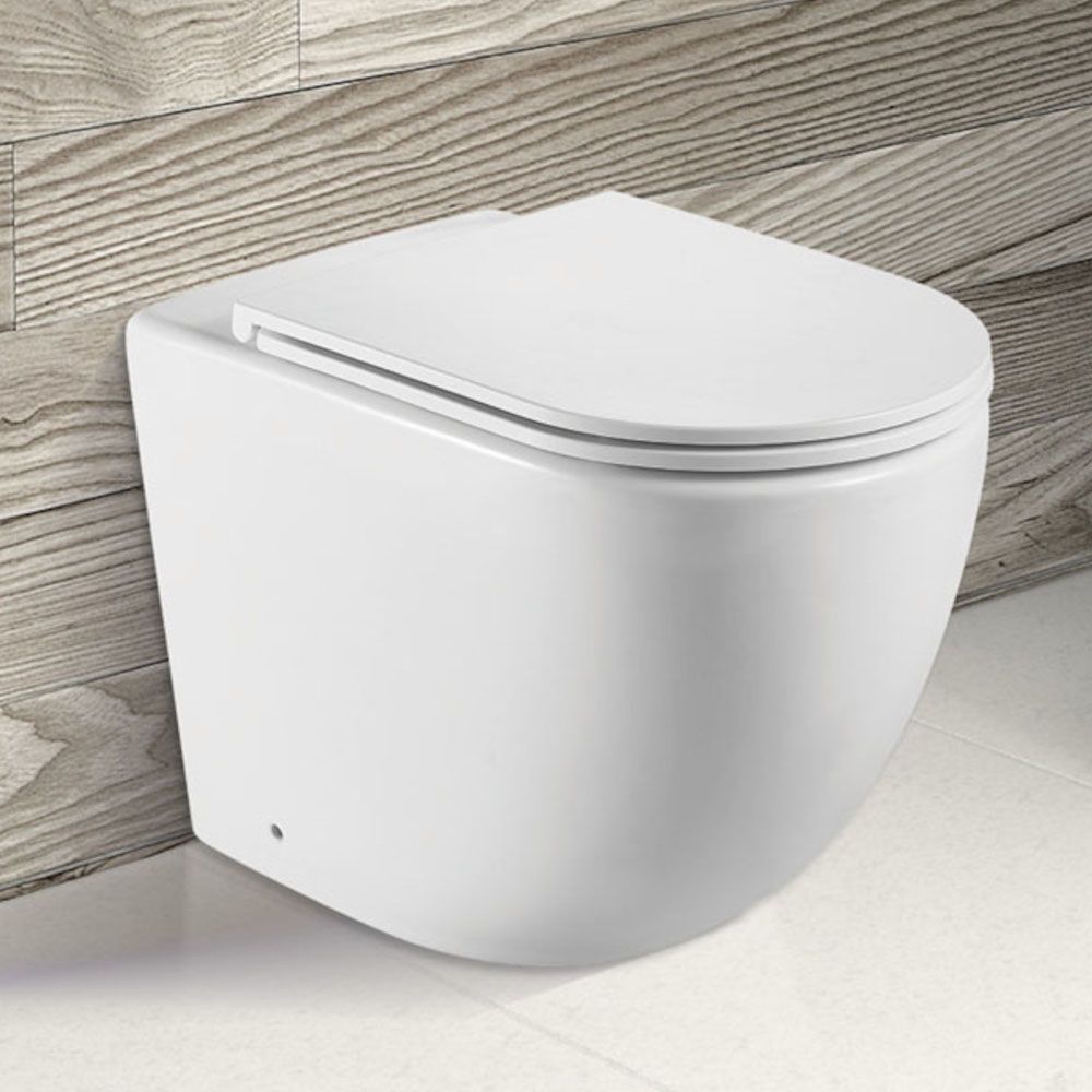 Koko Matte White Wall-Faced Toilet Suite - Pan + Seat + GEBERIT Kappa Under Counter Cistern, S-Trap