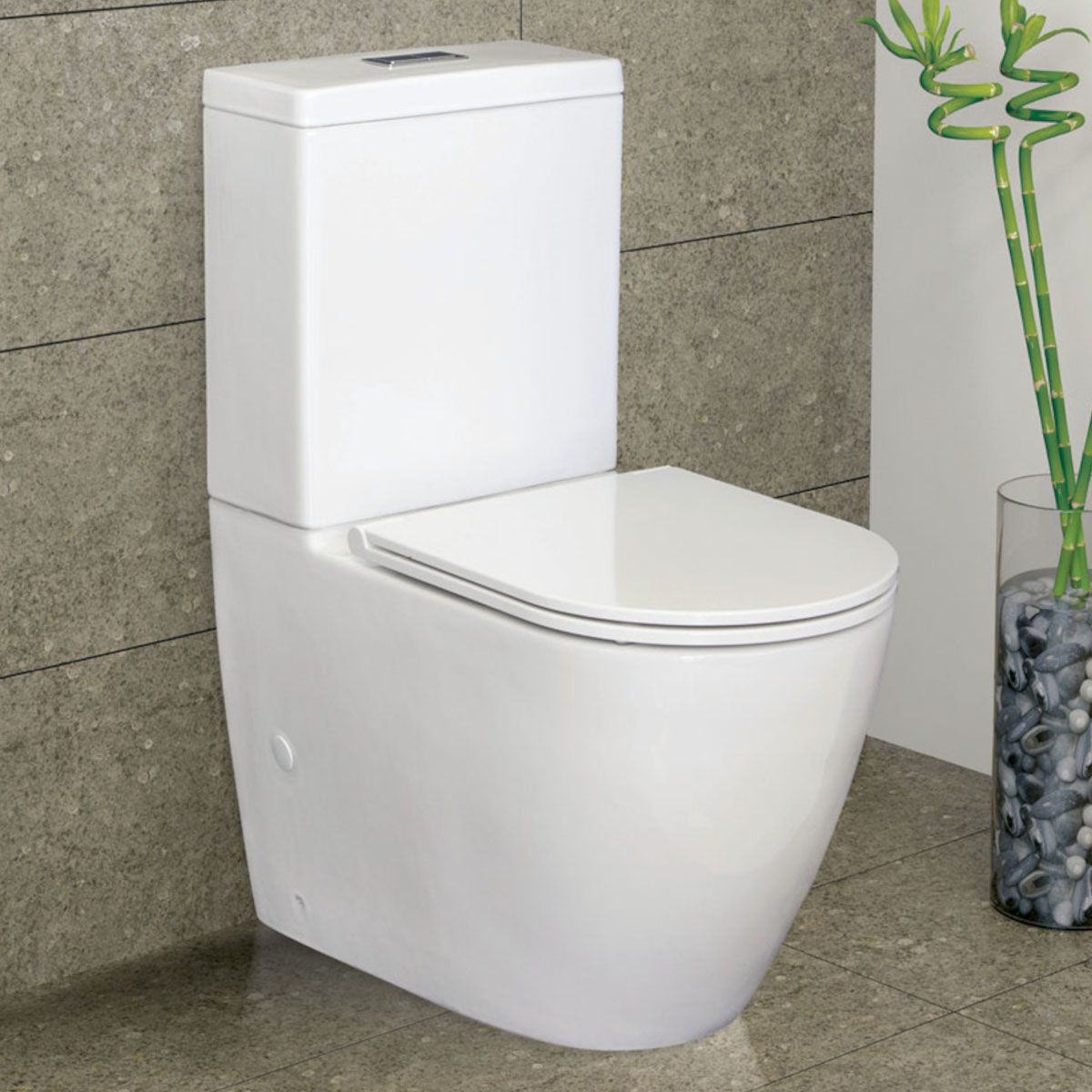 Empire Back-to-Wall Toilet Suite, Slim Seat, S-Trap 90-160
