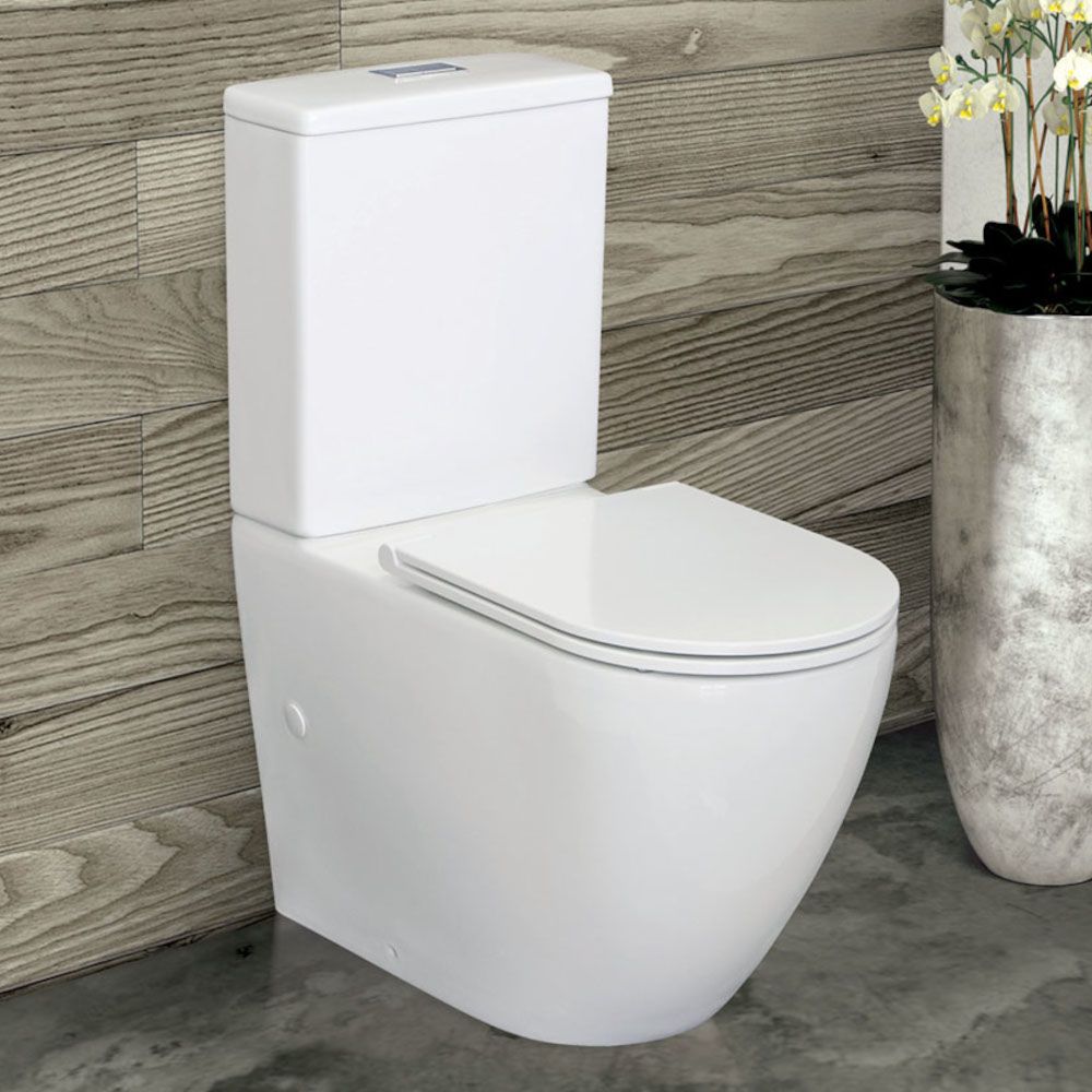Alix Back-to-Wall Toilet Suite, Slim Seat, P-Trap