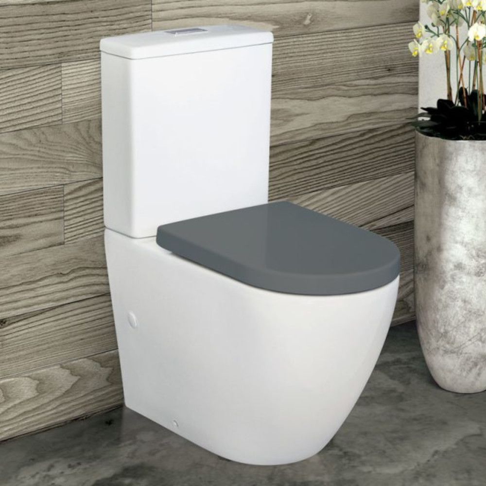 Alix Back-to-Wall Toilet Suite, Grey Seat - K011GP