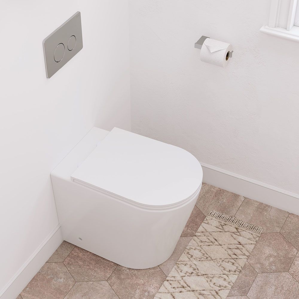 Isabella Wall-Faced Toilet Suite, Slim Seat - Pan + Seat + GEBERIT Sigma In-Wall Cistern, P-Trap