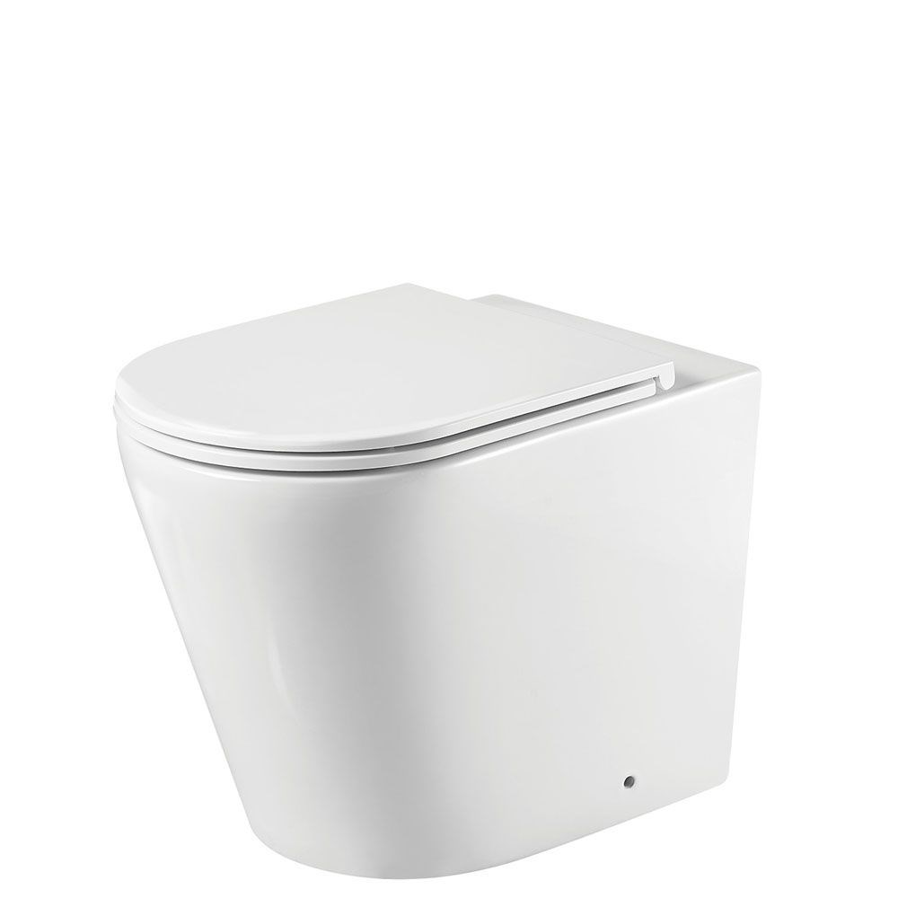 Isabella Wall-Faced Toilet Suite, Slim Seat - Pan + Seat + R&T In-Wall Cistern, S-Trap