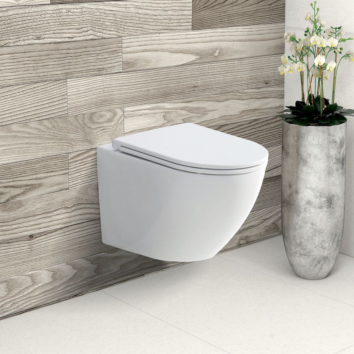 Koko Matte White Wall-Hung Toilet Suite - Pan + Seat + GEBERIT Kappa Under Counter Cistern