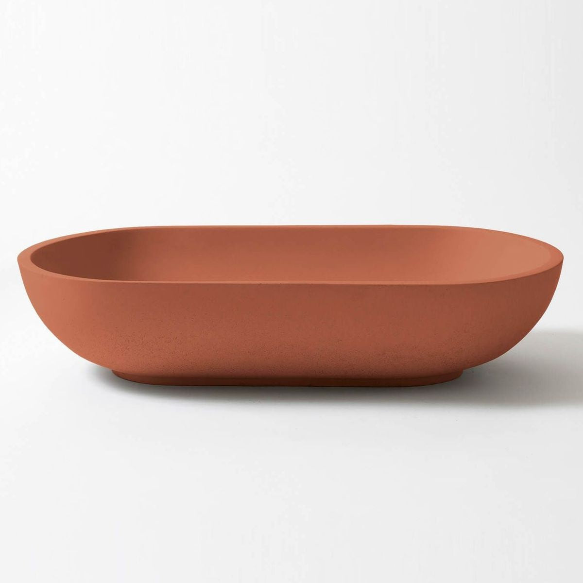 Kaarla Oval Concrete Wall Mount Basin - Terracotta