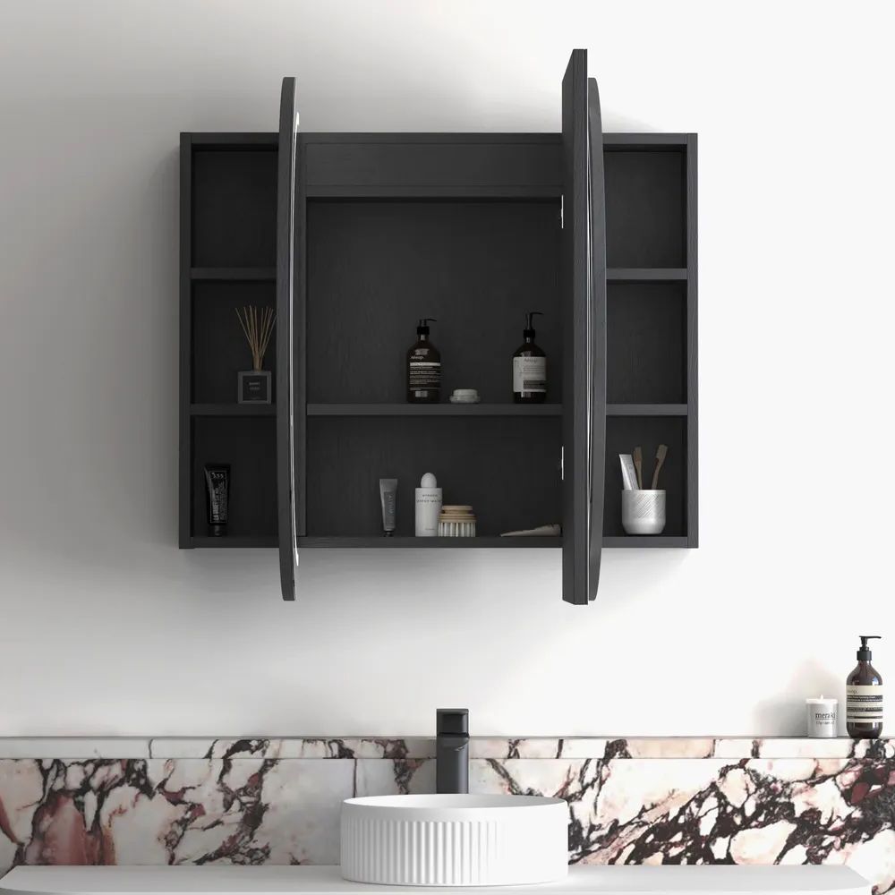 Bondi 1200mm Shaving Cabinet - Black Oak