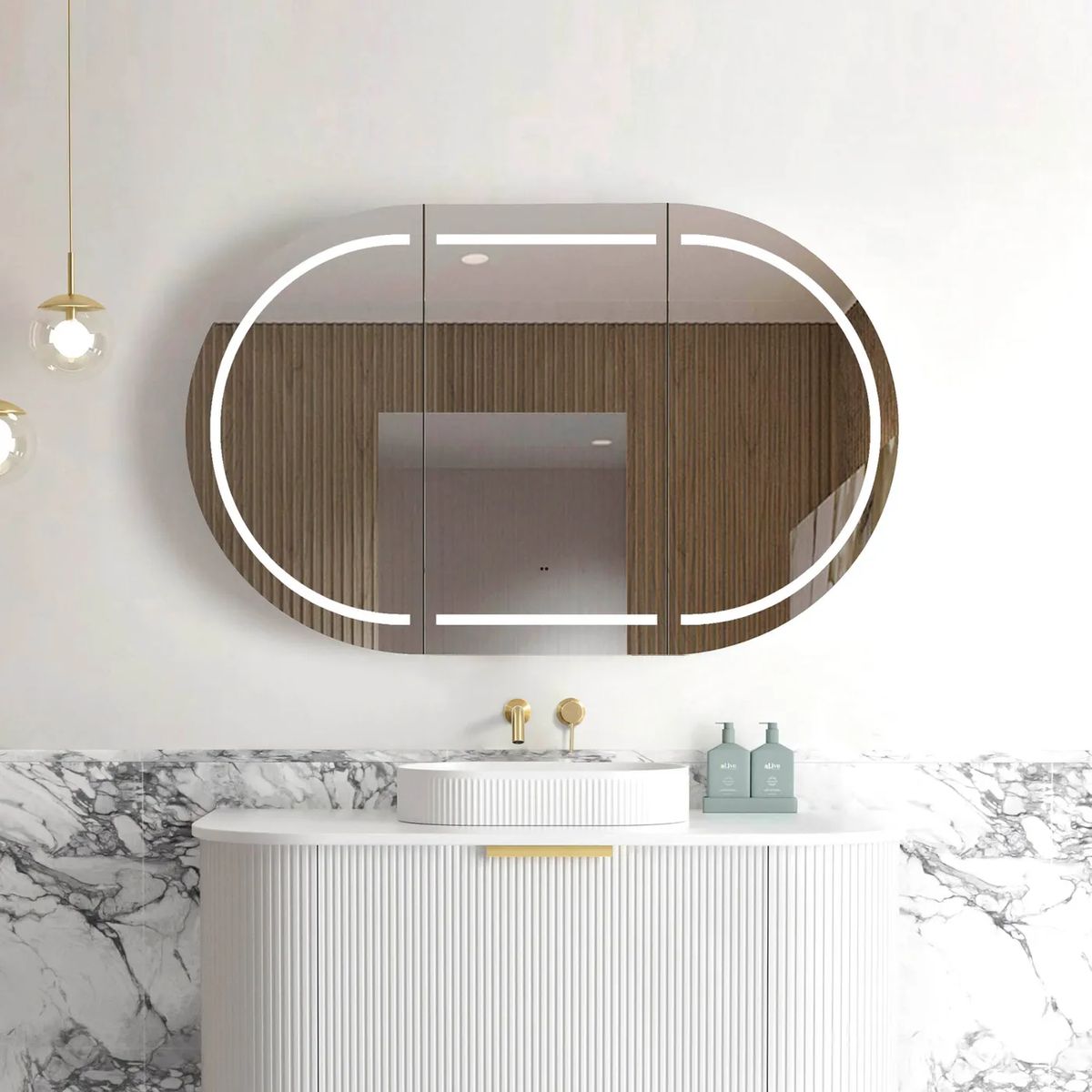 Bondi 1200mm Shaving Cabinet - Natural Oak