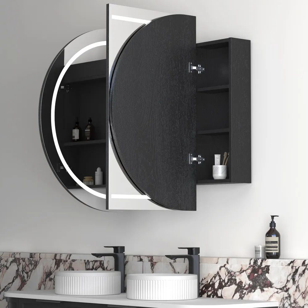 Bondi 1500mm Shaving Cabinet - Black Oak