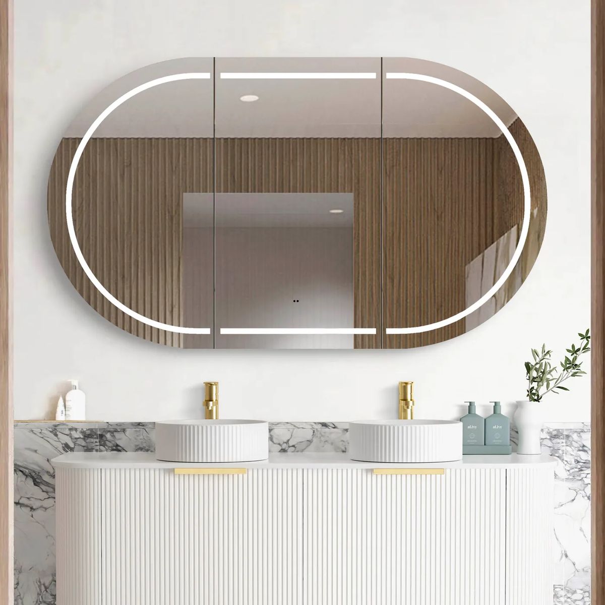 Bondi 1500mm Shaving Cabinet - Natural Oak
