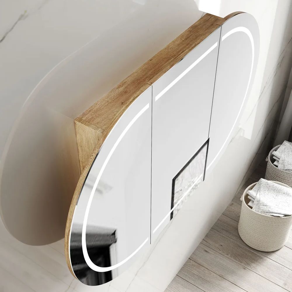 Bondi 1800mm Shaving Cabinet - Natural Oak