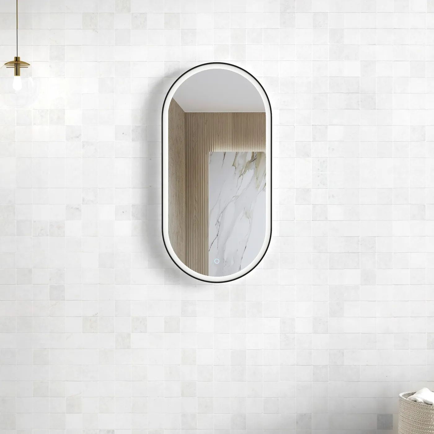 Noosa LED Matte Black Framed Mirror